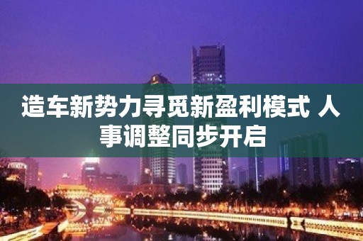 造车新势力寻觅新盈利模式 人事调整同步开启