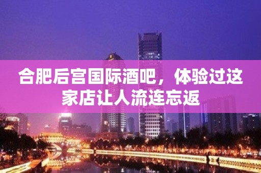 合肥后宫国际酒吧，体验过这家店让人流连忘返