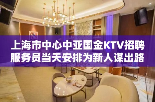 上海市中心中亚国金KTV招聘服务员当天安排为新人谋出路