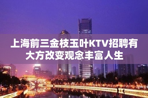 上海前三金枝玉叶KTV招聘有大方改变观念丰富人生