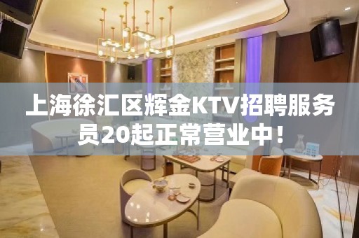 上海徐汇区辉金KTV招聘服务员20起正常营业中！