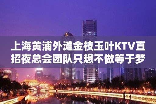 上海黄浦外滩金枝玉叶KTV直招夜总会团队只想不做等于梦想