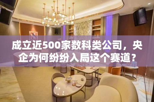 成立近500家数科类公司，央企为何纷纷入局这个赛道？