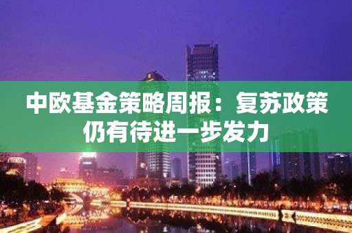 中欧基金策略周报：复苏政策仍有待进一步发力