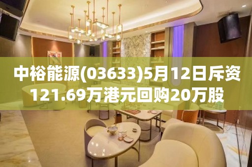 中裕能源(03633)5月12日斥资121.69万港元回购20万股