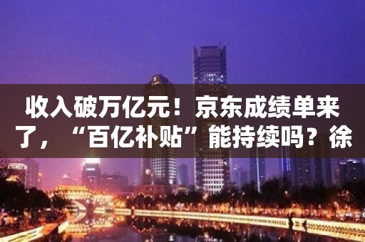 收入破万亿元！京东成绩单来了，“百亿补贴”能持续吗？徐雷回应