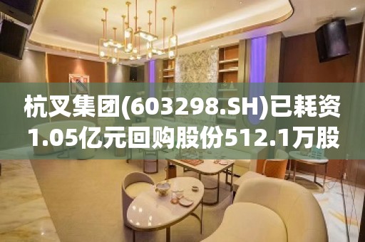 杭叉集团(603298.SH)已耗资1.05亿元回购股份512.1万股