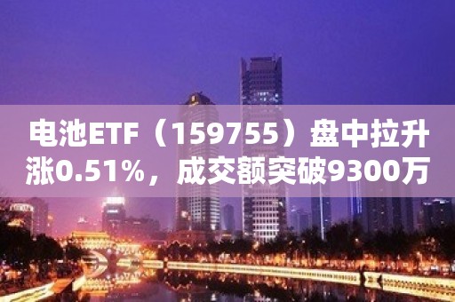 电池ETF（159755）盘中拉升涨0.51%，成交额突破9300万，最新规模超56亿