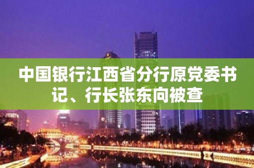 中国银行江西省分行原党委书记、行长张东向被查