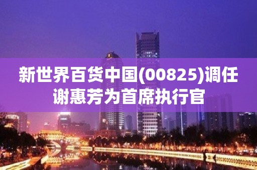 新世界百货中国(00825)调任谢惠芳为首席执行官