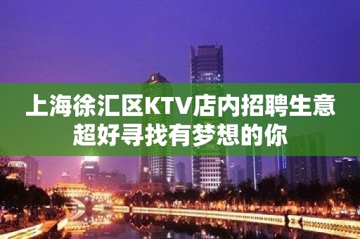 上海徐汇区KTV店内招聘生意超好寻找有梦想的你