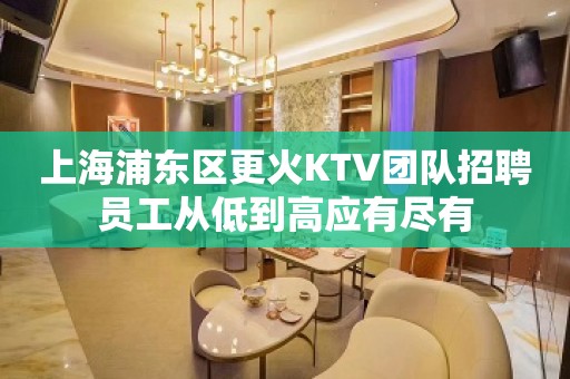 上海浦东区更火KTV团队招聘员工从低到高应有尽有