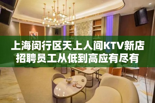 上海闵行区天上人间KTV新店招聘员工从低到高应有尽有