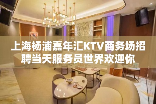 上海杨浦嘉年汇KTV商务场招聘当天服务员世界欢迎你