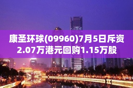 康圣环球(09960)7月5日斥资2.07万港元回购1.15万股