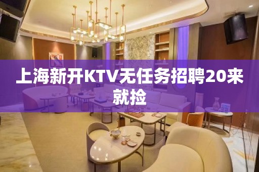 上海新开KTV无任务招聘20来就捡