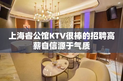 上海睿公馆KTV很棒的招聘高薪自信源于气质