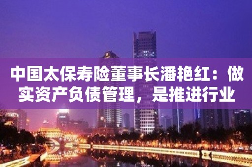 中国太保寿险董事长潘艳红：做实资产负债管理，是推进行业长期健康发展的基石