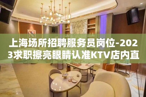 上海场所招聘服务员岗位-2023求职擦亮眼睛认准KTV店内直聘