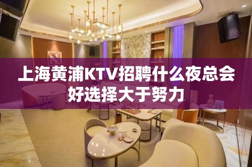 上海黄浦KTV招聘什么夜总会好选择大于努力