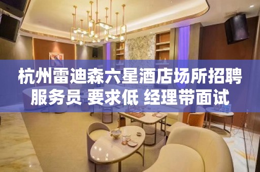 杭州雷迪森六星酒店场所招聘服务员 要求低 经理带面试