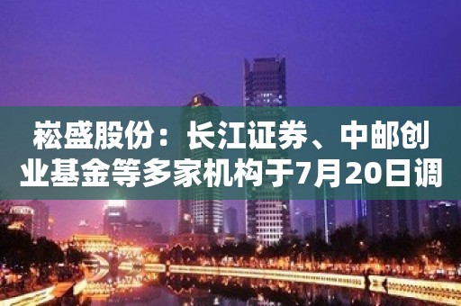 崧盛股份：长江证券、中邮创业基金等多家机构于7月20日调研我司