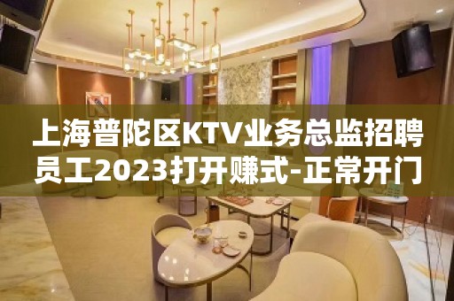 上海普陀区KTV业务总监招聘员工2023打开赚式-正常开门