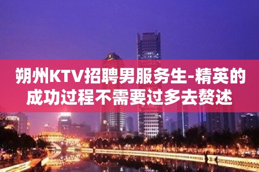 朔州KTV招聘男服务生-精英的成功过程不需要过多去赘述