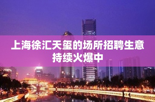 上海徐汇天玺的场所招聘生意持续火爆中