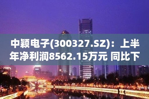 中颖电子(300327.SZ)：上半年净利润8562.15万元 同比下降66.47%