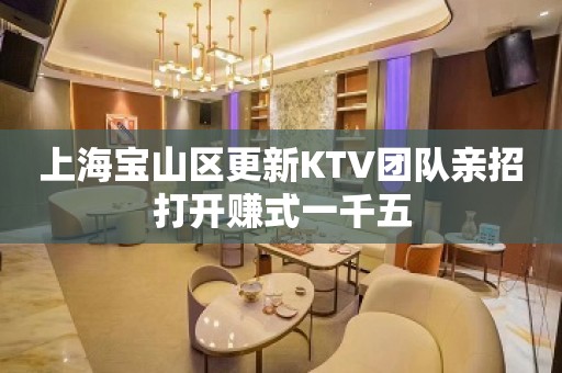 上海宝山区更新KTV团队亲招打开赚式一千五