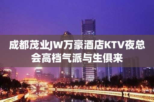 成都茂业JW万豪酒店KTV夜总会高档气派与生俱来