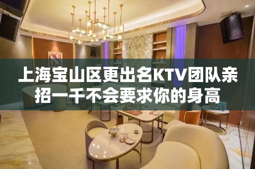 上海宝山区更出名KTV团队亲招一千不会要求你的身高