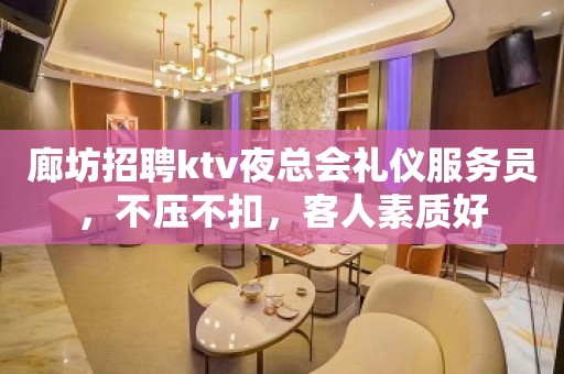 廊坊招聘ktv夜总会礼仪服务员，不压不扣，客人素质好