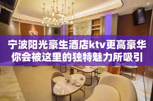 宁波阳光豪生酒店ktv更高豪华你会被这里的独特魅力所吸引