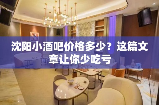 沈阳小酒吧价格多少？这篇文章让你少吃亏