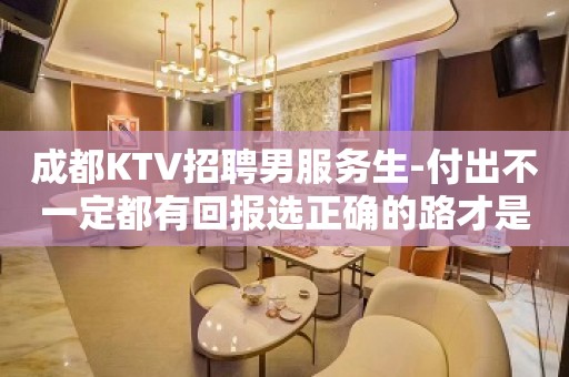 成都KTV招聘男服务生-付出不一定都有回报选正确的路才是关键