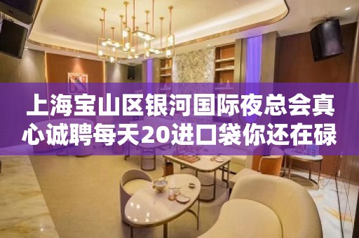 上海宝山区银河国际夜总会真心诚聘每天20进口袋你还在碌碌无为？