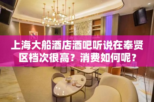 上海大船酒店酒吧听说在奉贤区档次很高？消费如何呢？