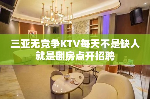 三亚无竞争KTV每天不是缺人就是翻房点开招聘