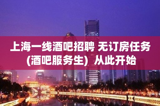 上海一线酒吧招聘 无订房任务 (酒吧服务生)  从此开始