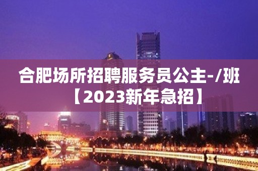 合肥场所招聘服务员公主-/班【2023新年急招】