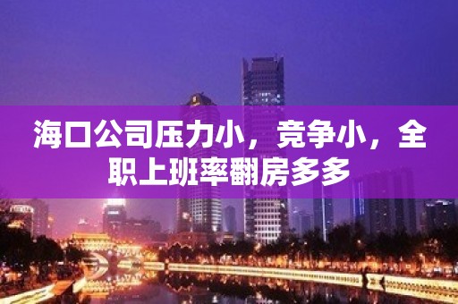 海口公司压力小，竞争小，全职上班率翻房多多