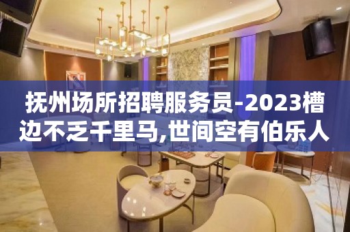 抚州场所招聘服务员-2023槽边不乏千里马,世间空有伯乐人.