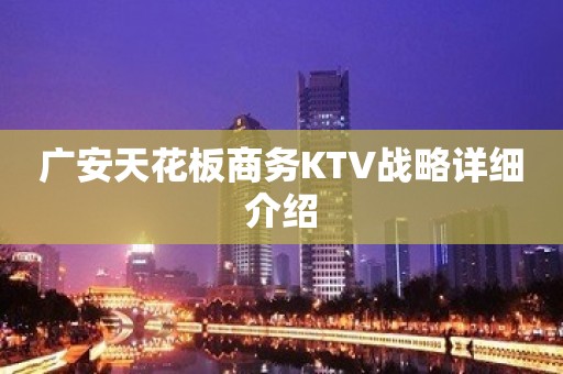 广安天花板商务KTV战略详细介绍