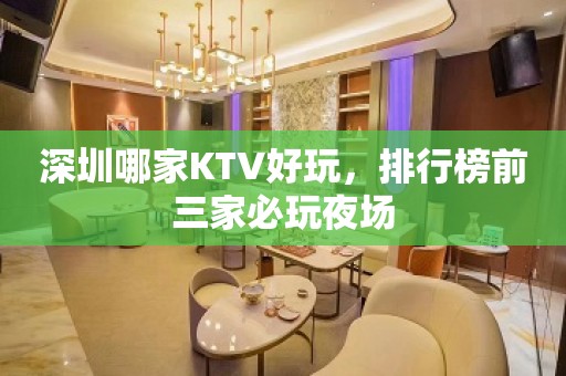 深圳哪家KTV好玩，排行榜前三家必玩夜场