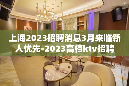 上海2023招聘消息3月来临新人优先-2023高档ktv招聘