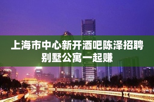 上海市中心新开酒吧陈泽招聘别墅公寓一起赚