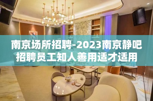 南京场所招聘-2023南京静吧招聘员工知人善用适才适用