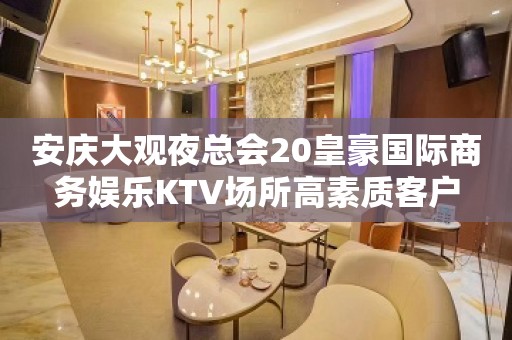 安庆大观夜总会20皇豪国际商务娱乐KTV场所高素质客户